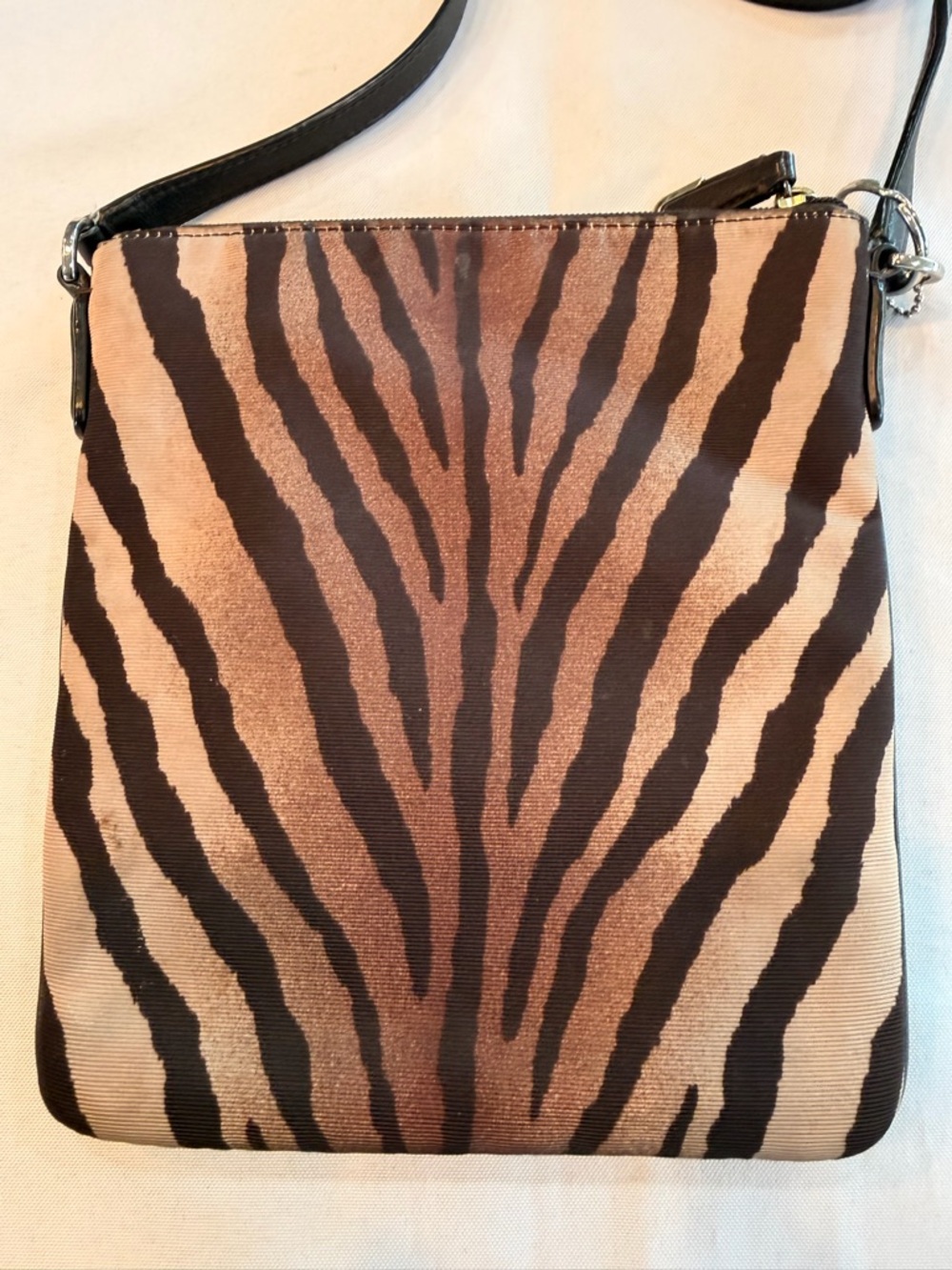 Coach Madison Zebra Browns Swingpack Crossbody Bag - Picture 4 of 8